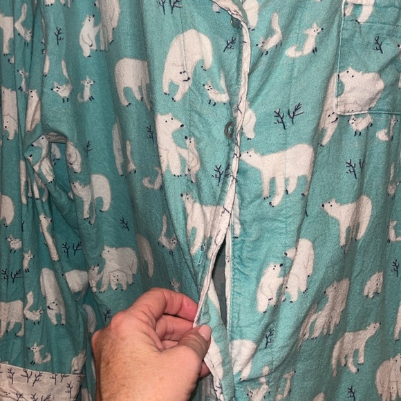 Munki Munki preowned blue polar bears pajama set size XXL - Picture 8 of 10